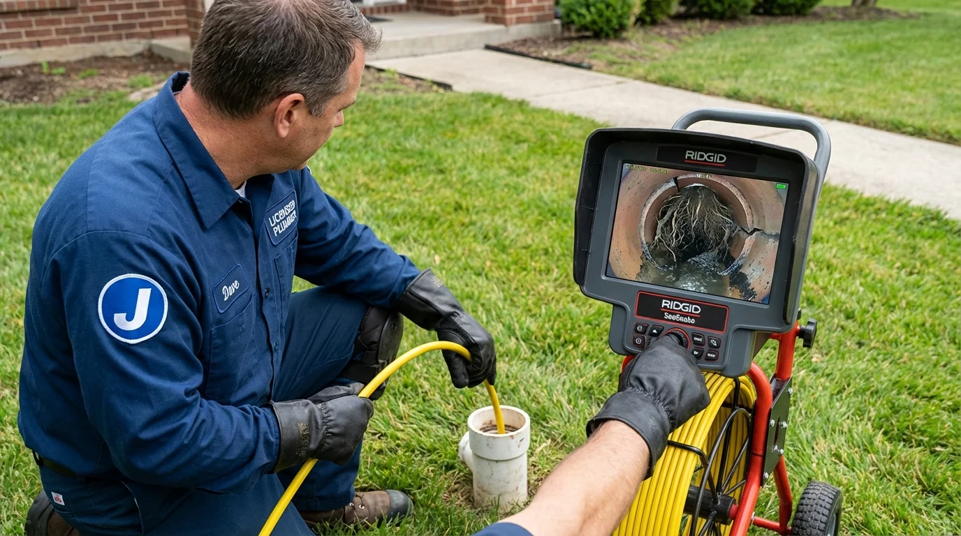 Sewer camera inspection being performed by Johns Plumbing LLC in Phil Campbell
